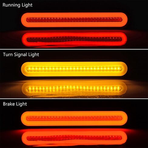Dual Color Rear Fender/Bagger Vertical Mount LED Rod Light Kit Compatible with Harley Honda Yamaha Motorcycle - Tail Brake Stop Lamp Sequential Flashing Turn Signal Parking Light in Kuwait