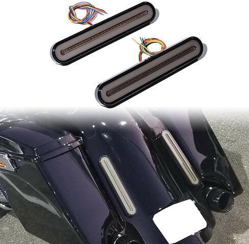 Dual Color Rear Fender/Bagger Vertical Mount LED Rod Light Kit Compatible with Harley Honda Yamaha Motorcycle - Tail Brake Stop Lamp Sequential Flashing Turn Signal Parking Light in Kuwait