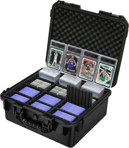 Graded Card Case Storage Box - PSA Slab Card Box for Graded Sports & Baseball Card with 9 Dividers - Trading Card Storage Holder for PSA | CSG | BGS & Toploaders - Home & Show Display for Safe Storage in Saudi Arabia