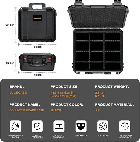 Graded Card Case Storage Box - PSA Slab Card Box for Graded Sports & Baseball Card with 9 Dividers - Trading Card Storage Holder for PSA | CSG | BGS & Toploaders - Home & Show Display for Safe Storage in Saudi Arabia