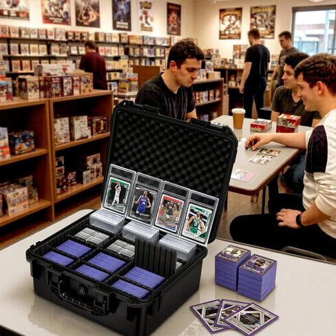 Graded Card Case Storage Box - PSA Slab Card Box for Graded Sports & Baseball Card with 9 Dividers - Trading Card Storage Holder for PSA | CSG | BGS & Toploaders - Home & Show Display for Safe Storage in Saudi Arabia