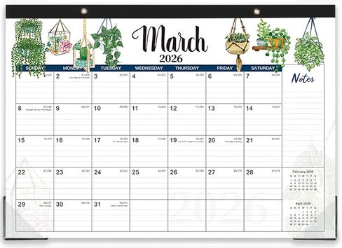 2026 Desk Calendar - Monthly Desk Calendar, JAN. 2026 - DEC. 2026, Desktop Calendar 2026, 17" x 12" Large Desk Calendar with Cutting Lines, Corner Protector, Note Section for home, office, school. in Kuwait