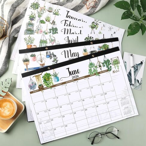 2026 Desk Calendar - Monthly Desk Calendar, JAN. 2026 - DEC. 2026, Desktop Calendar 2026, 17" x 12" Large Desk Calendar with Cutting Lines, Corner Protector, Note Section for home, office, school. in Kuwait