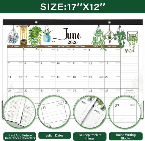 2026 Desk Calendar - Monthly Desk Calendar, JAN. 2026 - DEC. 2026, Desktop Calendar 2026, 17" x 12" Large Desk Calendar with Cutting Lines, Corner Protector, Note Section for home, office, school. in Kuwait