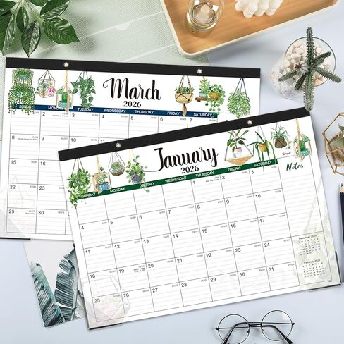 2026 Desk Calendar - Monthly Desk Calendar, JAN. 2026 - DEC. 2026, Desktop Calendar 2026, 17" x 12" Large Desk Calendar with Cutting Lines, Corner Protector, Note Section for home, office, school. in Kuwait