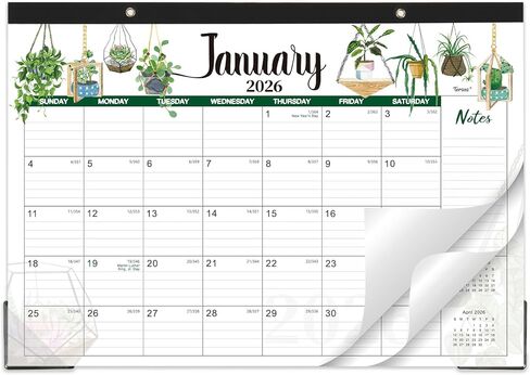 2026 Desk Calendar - Monthly Desk Calendar, JAN. 2026 - DEC. 2026, Desktop Calendar 2026, 17" x 12" Large Desk Calendar with Cutting Lines, Corner Protector, Note Section for home, office, school. in Kuwait