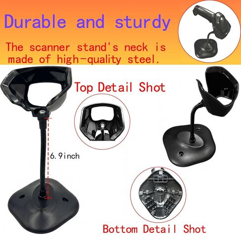 Universal Barcode Scanner Stand, Flexible Gooseneck Holder Fits for DS2208 DS2278 DS4308 DS4608 DS8108, Sturdy Desktop Cradle for Retail Warehouse Supermarket Logistics. in Kuwait