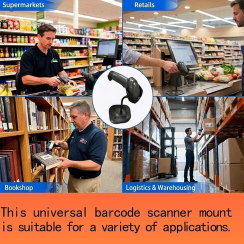 Universal Barcode Scanner Stand, Flexible Gooseneck Holder Fits for DS2208 DS2278 DS4308 DS4608 DS8108, Sturdy Desktop Cradle for Retail Warehouse Supermarket Logistics. in Kuwait
