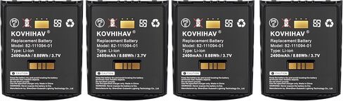 4 Pack 82-107172-01 Scanner Battery Compatible with MC55 MC67 MC55A MC55A0 MC659B MC5574 MC5590 MC55A0-HC MC56 MC65 MC659 U60493 BTRY-MC55 7.4V 2500mAh in Kuwait