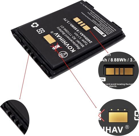 4 Pack 82-107172-01 Scanner Battery Compatible with MC55 MC67 MC55A MC55A0 MC659B MC5574 MC5590 MC55A0-HC MC56 MC65 MC659 U60493 BTRY-MC55 7.4V 2500mAh in Kuwait
