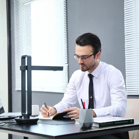 ماسح ضوئي للكتب CZUR Aura مع غطاء مساعد - ماسح ضوئي للمستندات العلوية، صفحات منحنية مسطحة، مسح سريع باستخدام OCR للكتب والمنزل والدراسة والمكتب in Kuwait