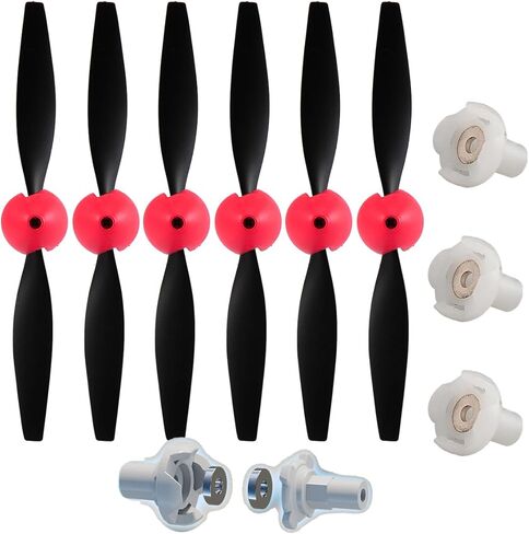 ANTSIR Upgraded Magnetic 400mm Series RC Airplane Propeller Accessory Pack - 6 Props + 3 Adapter Mounts (Red-2 bladed) in Saudi Arabia