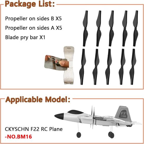 10 قطع من مراوح طائرة RC من CKYSCHN متوافقة مع طائرة مقاتلة F22(BM16) RC، مجموعة ملحقات قطع غيار طائرة التحكم عن بعد in Kuwait