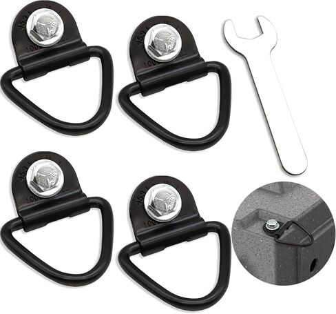 4 Pack Tie Down Kit for Ruffland Kennel - Tie Down D-Ring Kit, 1000lb Load Capacity, with Wrench - Easy Installation, Compatible with RuffLand Kennels - Ideal for Securing Your Crate in Vehicle in Saudi Arabia
