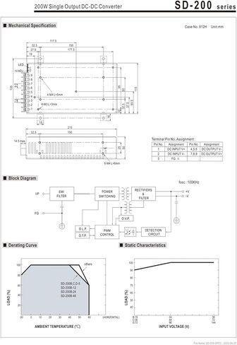 SD-200 SD-200B-12 SD-200B-24 SD-200B-48 SD-200C-12 SD-200C-24 SD-200D-12 SD-200D-48 200W Single Output(SD-200B-48) in Saudi Arabia