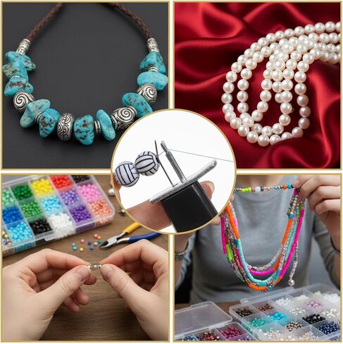 Jewelry Bead Knotting Tool for Secure Knots Black Beading Tools Knotter Tool for Necklaces Bracelets Anklets Crafting DIY Jewelry Beading Making Stringing Wrapping Supplies Thread in Saudi Arabia