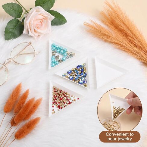 Viliqiou 13 PCS Craft Jewelry Bead Diamond Scoop Set, Stainless Steel Tweezers, Sorting Trays for Rhinestones, Pearls, Gemstones, DIY Tools and Supplies in Saudi Arabia