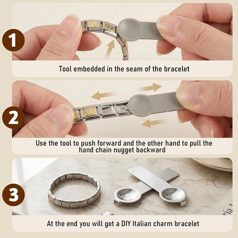 3pcs Stainless Steel Charms Opening Tools, 9mm Italian Bracelet Charm Tools Double-Sided Italian Bracelet Link Tool for Adding and Removing Charms Easy Opener Effortlessly Craft Personalized Bracelets in Kuwait