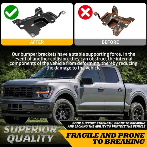 مجموعة دعامة المصد الأمامي الأيسر والأيمن متوافقة مع سلسلة F 150 2009-2014 9L3Z17B985A FO1066180 فولاذ أسود in Kuwait