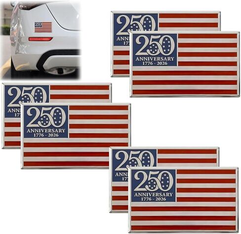 250th Anniversary Flag Metal Emblem,2PCS Patriotic Flag Edition 3D Metal Car Decal Emblems,1776–2026 Patriotic Car Badge,Independence Auto Bumper Stickers for Truck SUV,Truck,Cool Auto Accessory in Kuwait