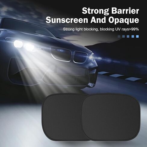 4 PCS Car Window Shade, Static Suction Side Window Sun Shade, Front and Rear Windows Sun Blocker, Universal Car Sunshades Protection for Driver and Passenger (Black) in Kuwait