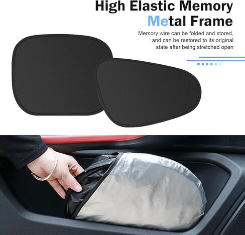 4 PCS Car Window Shade, Static Suction Side Window Sun Shade, Front and Rear Windows Sun Blocker, Universal Car Sunshades Protection for Driver and Passenger (Black) in Kuwait