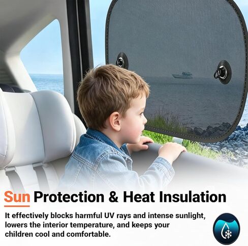 2 Pack Car Sun Shade, 20''x12'' Mesh Window Shade with Suction Cups for Side Windows, Car Window Privacy Shade, Breathable Sun Blocker for Baby Kids Pets for Most Cars SUVs in Saudi Arabia