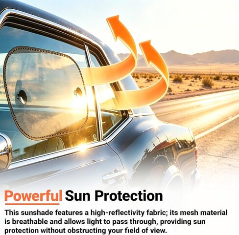 2 Pack Car Sun Shade, 20''x12'' Mesh Window Shade with Suction Cups for Side Windows, Car Window Privacy Shade, Breathable Sun Blocker for Baby Kids Pets for Most Cars SUVs in Saudi Arabia