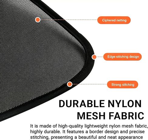 2 Pack Car Sun Shade, 20''x12'' Mesh Window Shade with Suction Cups for Side Windows, Car Window Privacy Shade, Breathable Sun Blocker for Baby Kids Pets for Most Cars SUVs in Saudi Arabia
