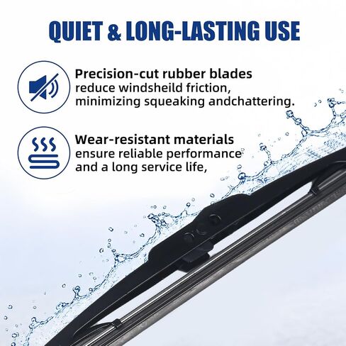 Windshield Wiper Blades for Jeep Wrangler YJ 1987-2006, Front Replacement Wiper Blade Set 2 Pack, Replace 83505425 19712.01, All Weather Automotive Wipers Easy Install Durable Rubber in Saudi Arabia