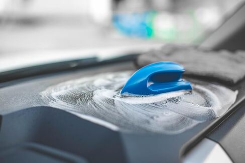 The Rag Company - Leather & Vinyl Interior Scrub Brush, Deep Cleaning Ergonomic Design, Blue in Kuwait
