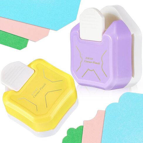 Gersoniel 2 Pcs Corner Punch 3 in 1 Craft Corner Cutter Creative Pattern 3 Shapes Hole Punch for DIY Projects Scrapbooking Photocards Business Card Making in Kuwait