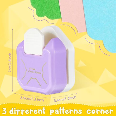 Gersoniel 2 Pcs Corner Punch 3 in 1 Craft Corner Cutter Creative Pattern 3 Shapes Hole Punch for DIY Projects Scrapbooking Photocards Business Card Making in Kuwait