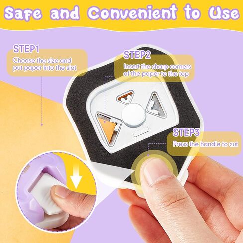 Gersoniel 2 Pcs Corner Punch 3 in 1 Craft Corner Cutter Creative Pattern 3 Shapes Hole Punch for DIY Projects Scrapbooking Photocards Business Card Making in Kuwait