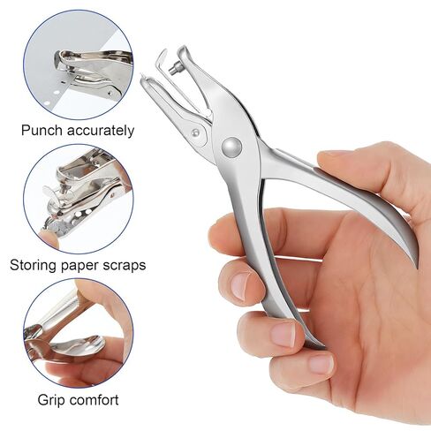 24 Pcs Single Hole Puncher Bulk, Metal Punch Circle Small 1/8 inch for Paper, 1 Hole Puncher Single for Cards Scrapbook Supplies,Craft Tag,Paper DIY in Kuwait