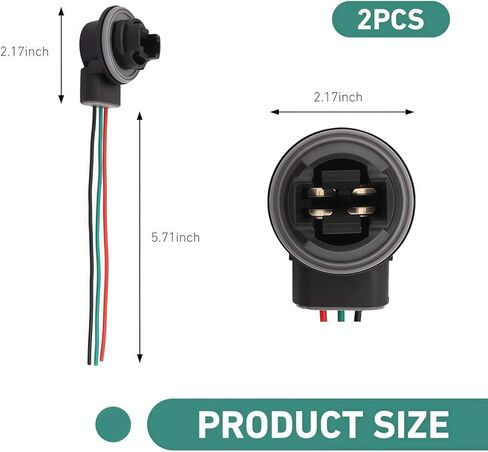 2 PCS Car Brake Light Socket, 3157B Waterproof Turn Signal Socket with Wire Harness Pigtail, Universal for Most Cars, Trucks, SUVs (Multicolored) in Kuwait