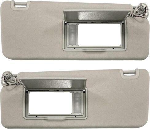 Sun Visor Fit for Nissan Titan 2004-2024 for QX56 Armada 2004-2014 Replacement 96401EZ10B with Light (Left Dirver Side(Beige)) in Saudi Arabia