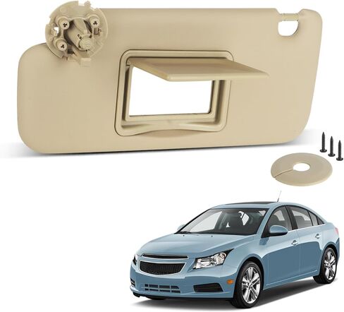 ItranMc Sun Visor Driver Side for 2011-2019 Chevy Cruze, Beige, Left Side Car Visor with Mirror,Without Light,Replacement#84126657 in Saudi Arabia