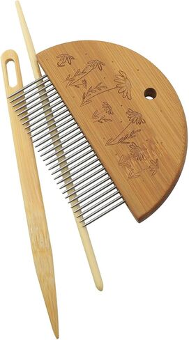 XGNG 3pcs Tapestry Knitting Set Wood Steel Comb Tool Large Eye Needle Afghan Crochet in Kuwait