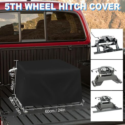 5th Wheel Hitch Cover Compatible with 15K-26K Fifth Wheel Hitch, 600D Oxford Fabric Waterproof & Dustproof Anti-UV, Black in Saudi Arabia