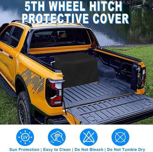 5th Wheel Hitch Cover Compatible with 15K-26K Fifth Wheel Hitch, 600D Oxford Fabric Waterproof & Dustproof Anti-UV, Black in Saudi Arabia