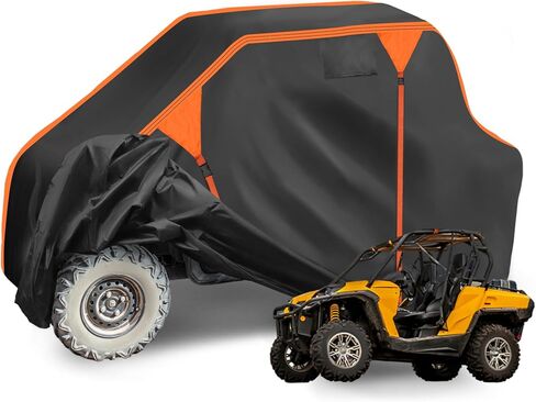 X AUTOHAUX UTV Cover for Can-am COMMANDER XT Waterproof Side by Side Cover Outdoor Sun Rain Storage Protection 210D-PU Black 340x162x188cm/133.86x63.78x74.02in in Kuwait