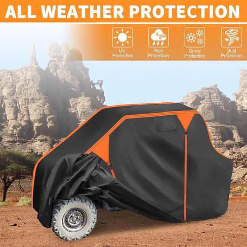 X AUTOHAUX UTV Cover for Can-am COMMANDER XT Waterproof Side by Side Cover Outdoor Sun Rain Storage Protection 210D-PU Black 340x162x188cm/133.86x63.78x74.02in in Kuwait