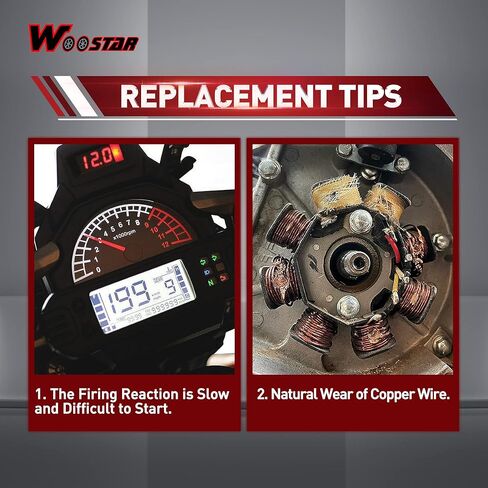 WOOSTAR 6 Coil 5 Wire Ignition Full Wave Stator Magneto with Flywheel Rotor Replacement for YX 140cc 150cc 160cc Dirt Pit Bike Oil Cooled Engine in Kuwait