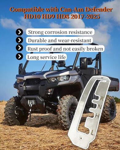 707900608 707900506 Shift Gate Gear Shifter Lever Pattern Grille Trimming Plate Fit for Can-Am Defender Max Pro Traxter HD8 HD9 HD10 2017-2025 for Maverick 1000R UTV, Silver in Saudi Arabia