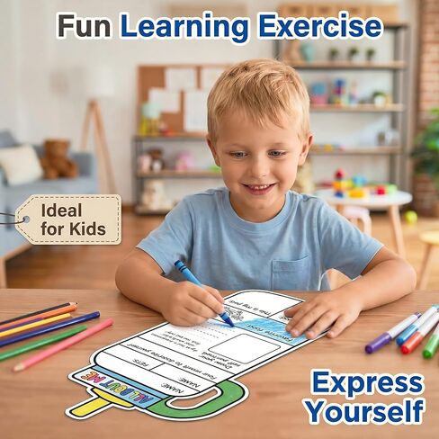 All About Me Posters - 36Pcs Water Cup Theme All About Me Star Students Posters Coloring Self-Introduction Poster for Kids Kindergarten Elementary Classroom Decor School Classroom Decor Party Supplies in Saudi Arabia