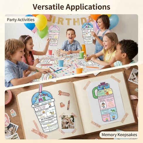 All About Me Posters - 36Pcs Water Cup Theme All About Me Star Students Posters Coloring Self-Introduction Poster for Kids Kindergarten Elementary Classroom Decor School Classroom Decor Party Supplies in Saudi Arabia