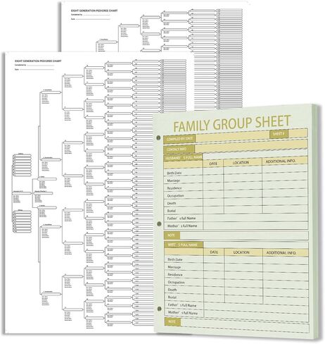 KAIU 10 Generation Family Tree Charts to Fill In - 6 Blank Pedigree Charts with 1024 Name Spaces, Large Print Genealogy Posters for Ancestry Research, Family History Records, 24 x 36 In in Saudi Arabia