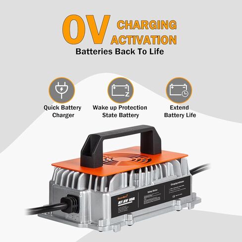 Enjoybot 87.6V 10A LiFePO4 Lithium Battery Charger with 0V Smart Charge Function, Mountable and IP65 Waterproof AC-DC Smart Charger for 72V LiFePO4 Lithium Golf Cart Battery in Saudi Arabia
