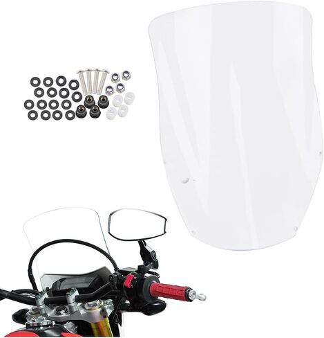 Motorcycle Windshield Windscreen Fit for DR650 2002-2025, DRZ400S 2000-2025, DRZ400SM 2005-2025, CRF250L 2013-2024, WR450F 2003-2024 (Clear) in Kuwait